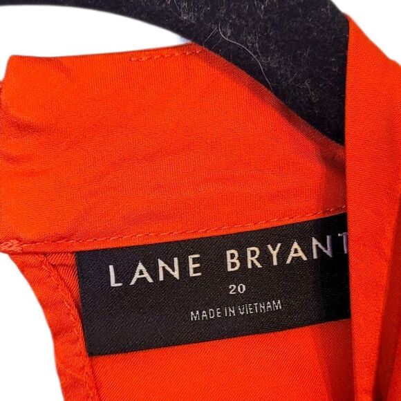 Lane Bryant Women's Red Flowy Sleeve Satin Blouse Size 20 - Picture 3 of 6